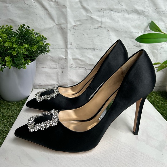 Badgley mischka black Cher Crystal Embellished Pump size 9 new - Picture 16 of 16